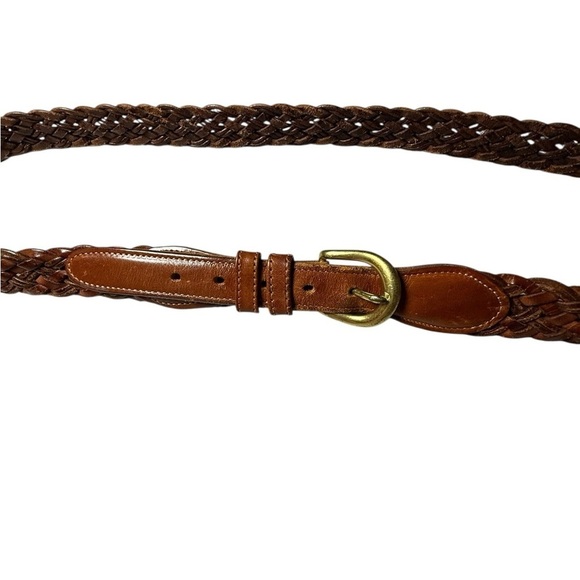 Coach Braided Leather Belt in British Brown Size 41”